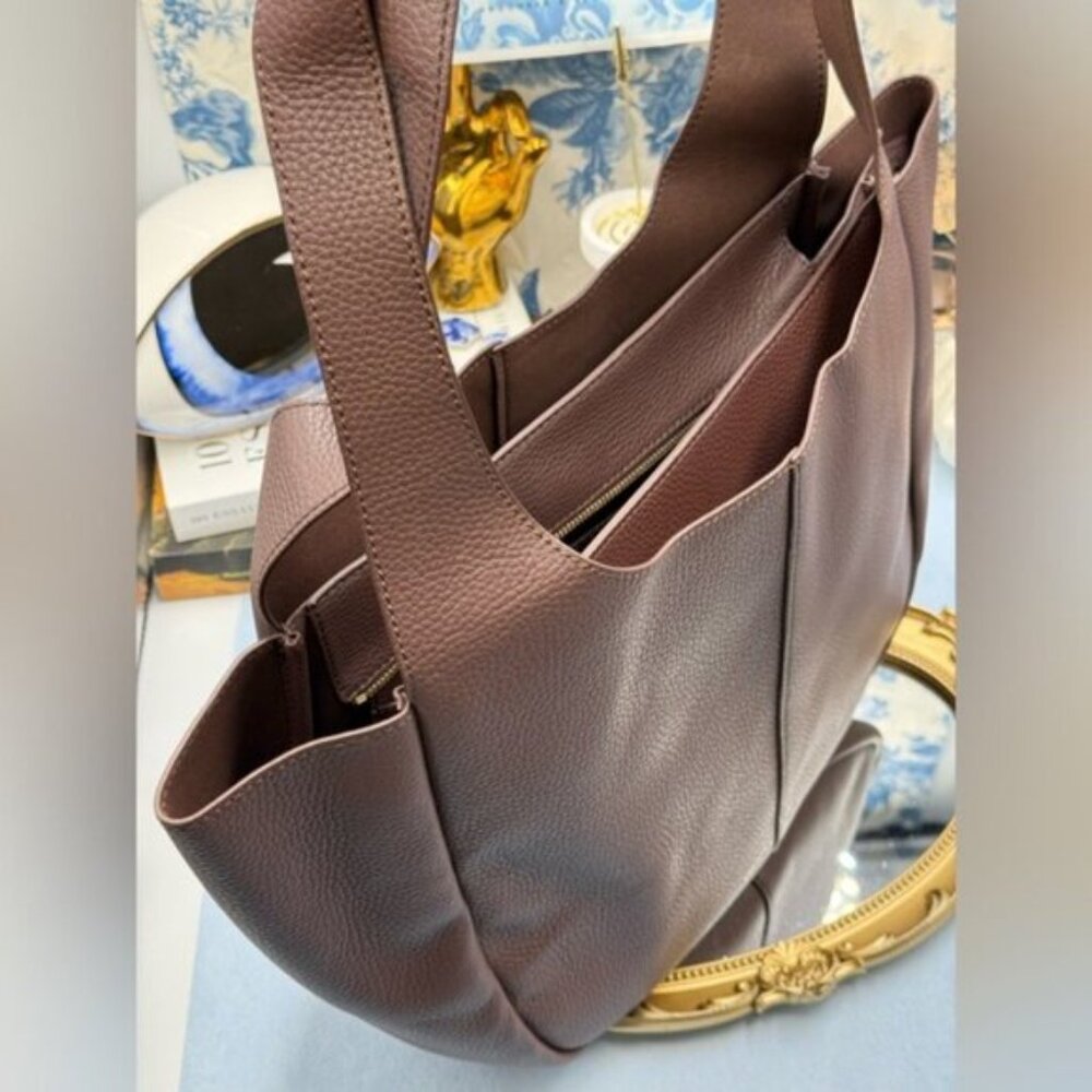 🆕 OROTON 🧿 NWOT Emilia Tote Bag, Bear Brown Leather - Picture 11 of 15